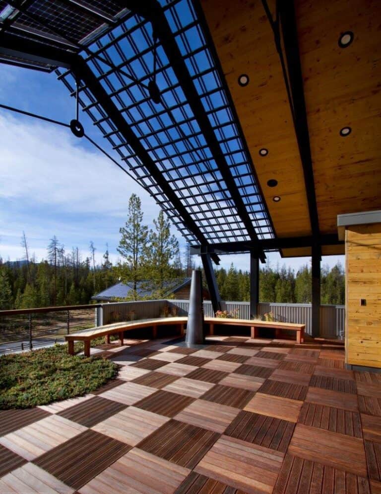 Bison wood deck tiles, Installs in a breeze