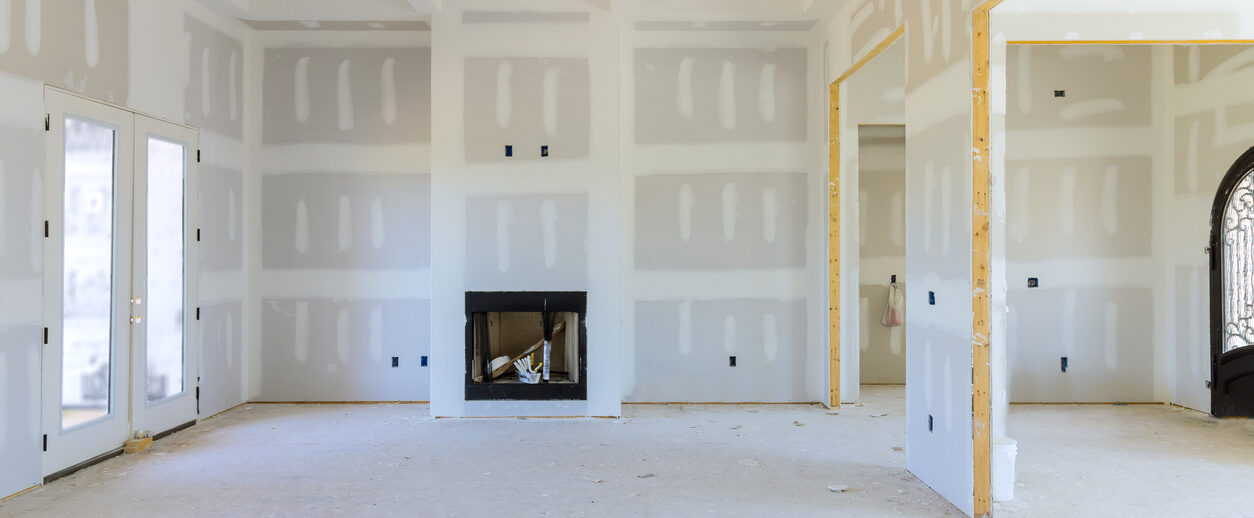 Drywall in an apartment